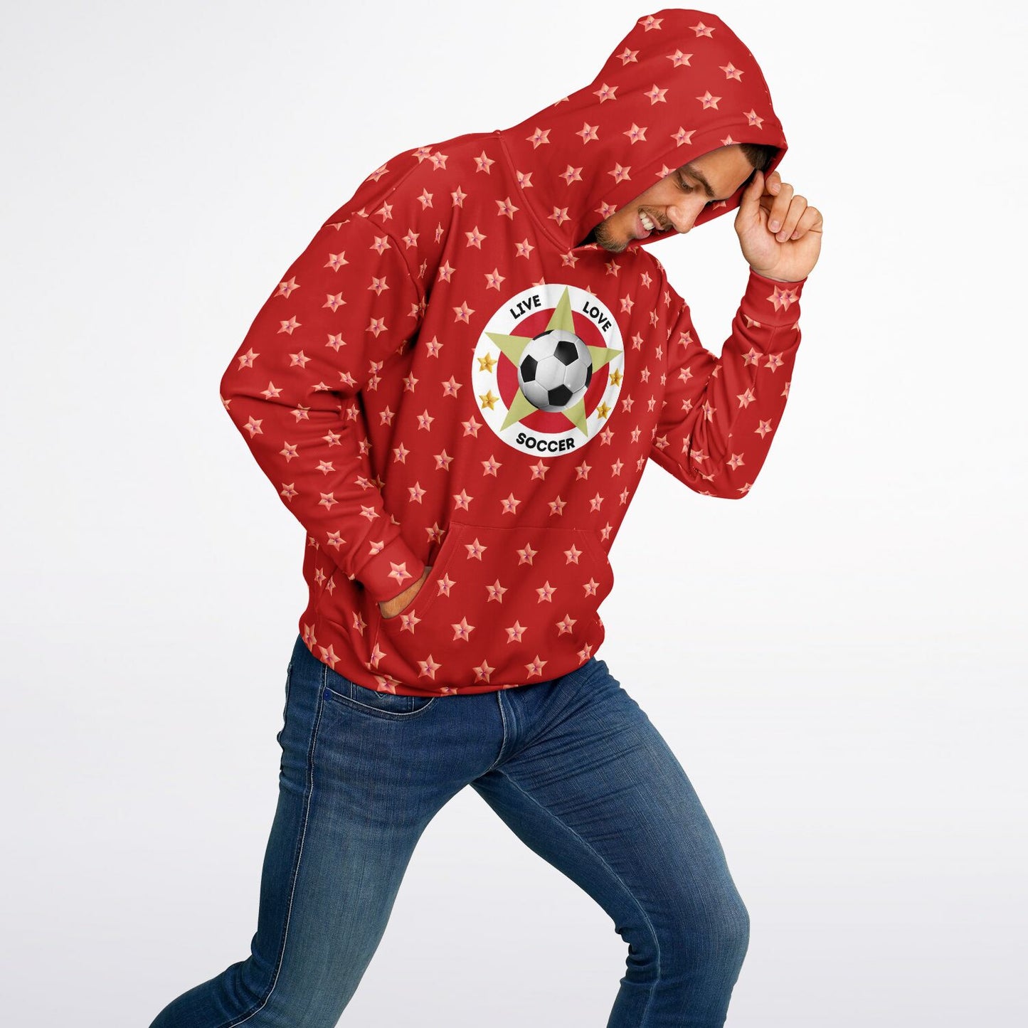 Live Love Soccer Red Hoodie