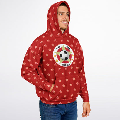 Live Love Soccer Red Hoodie