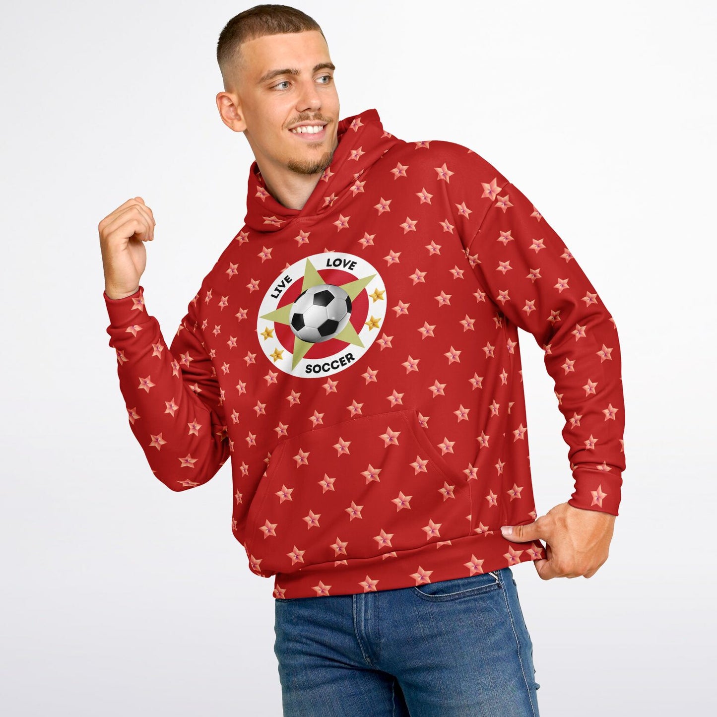 Live Love Soccer Red Hoodie
