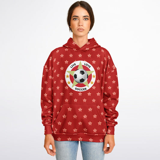 Live Love Soccer Red Hoodie