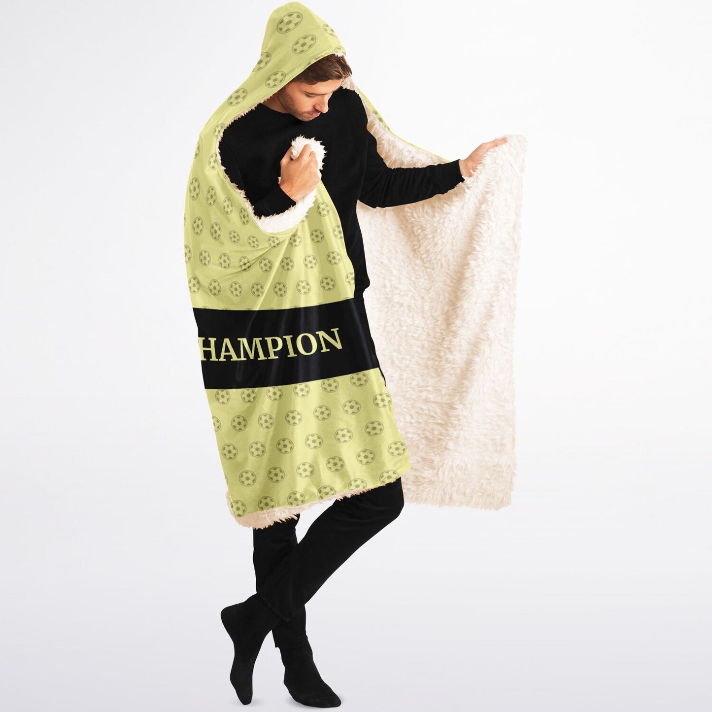 Soccer Champion Yellow - Hooded Blanket