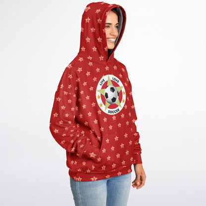 Live Love Soccer Red Hoodie