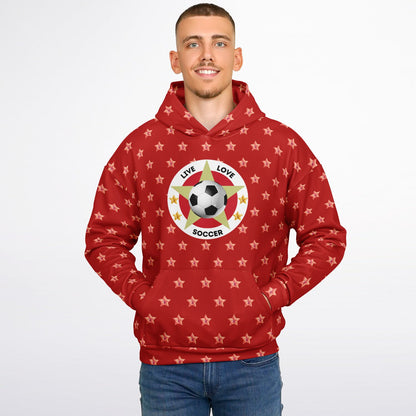 Live Love Soccer Red Hoodie